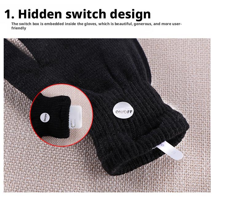 LED light warming gloves