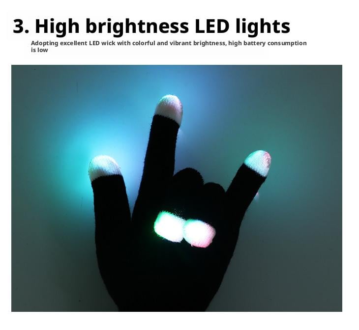 LED light warming gloves