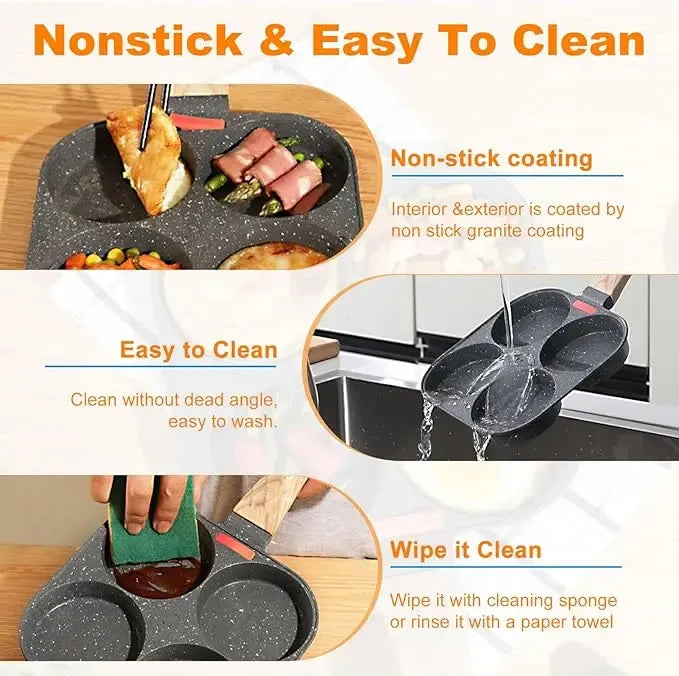 4-Hole Non-Stick Egg Frying Pan