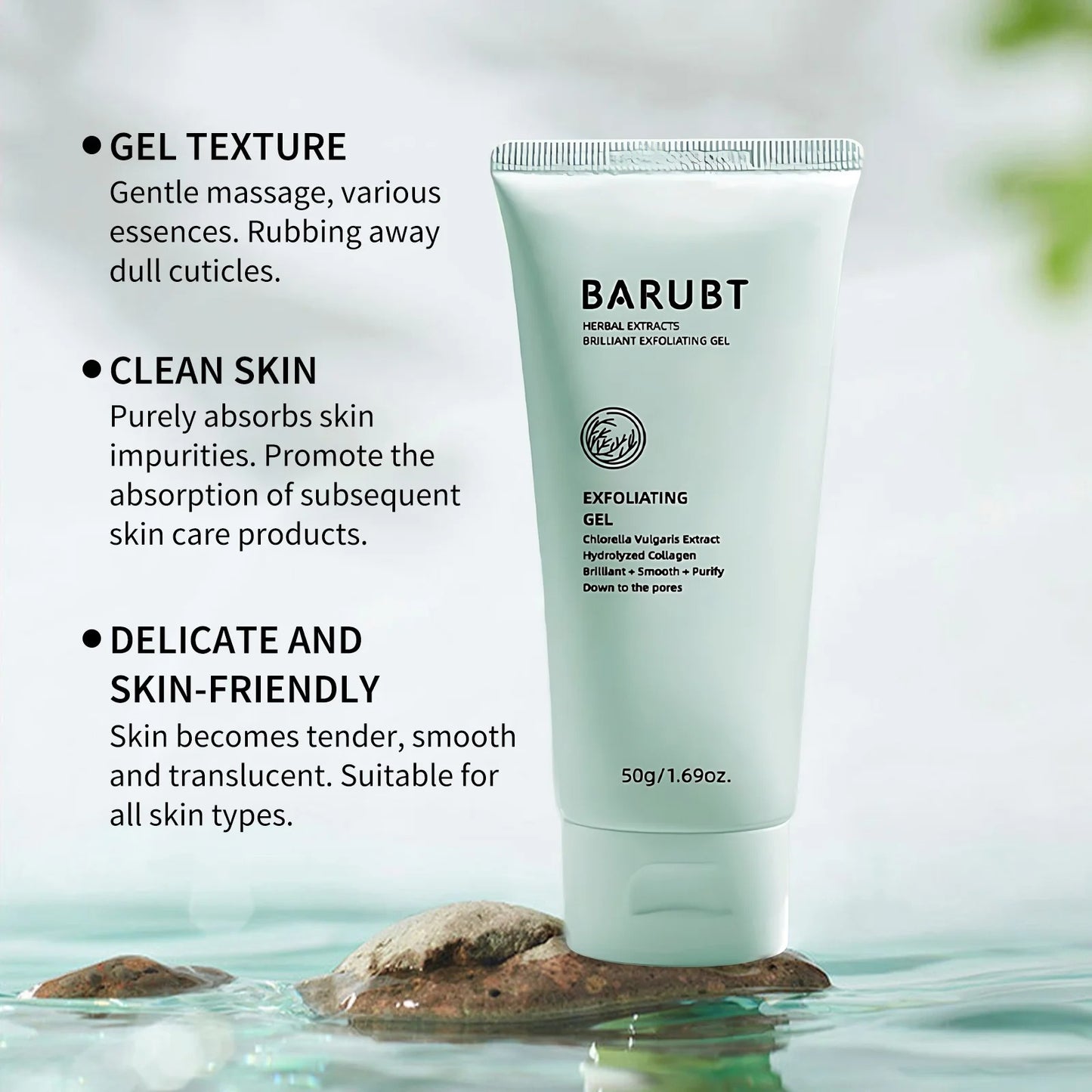 Herbal Exfoliating Gel - Skin Moisturizing Exfoliating Gentle Cleansing Gel Deep Brightening Gel