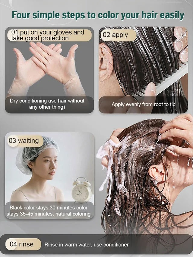 Plant-Based Natural Single-Dose Hair Dye