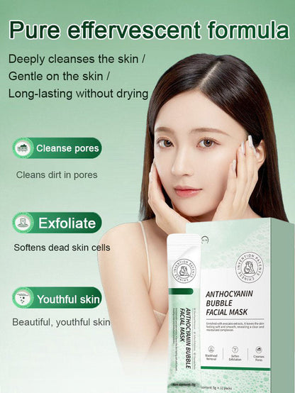 Anthocyanin bubble mask tightens pores, nourishes and brightens skin💦